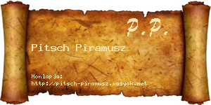 Pitsch Piramusz névjegykártya